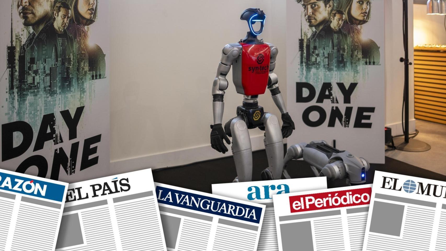 Robots durante un almuerzo en el marco del Mobile World Congress (MWC) 2026