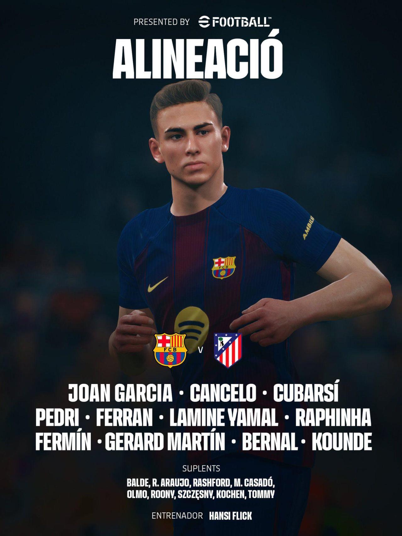 El once de Hansi Flick para buscar la remontada contra el Atlético de Madrid
