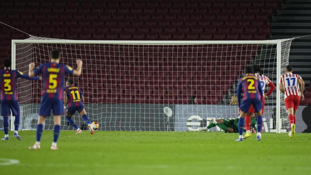 El gol de Raphinha de penalti frente al Atlético