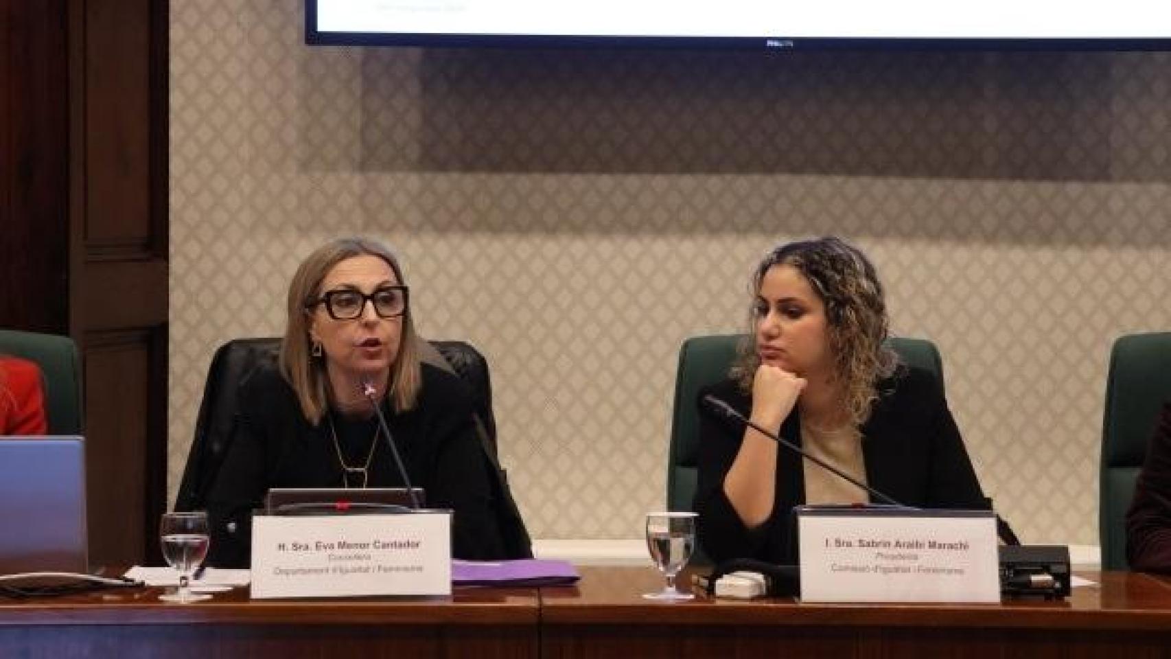 La 'consellera' de Igualdad y Feminismo de la Generalitat, Eva Menor, en su comparecencia en comisión parlamentaria
