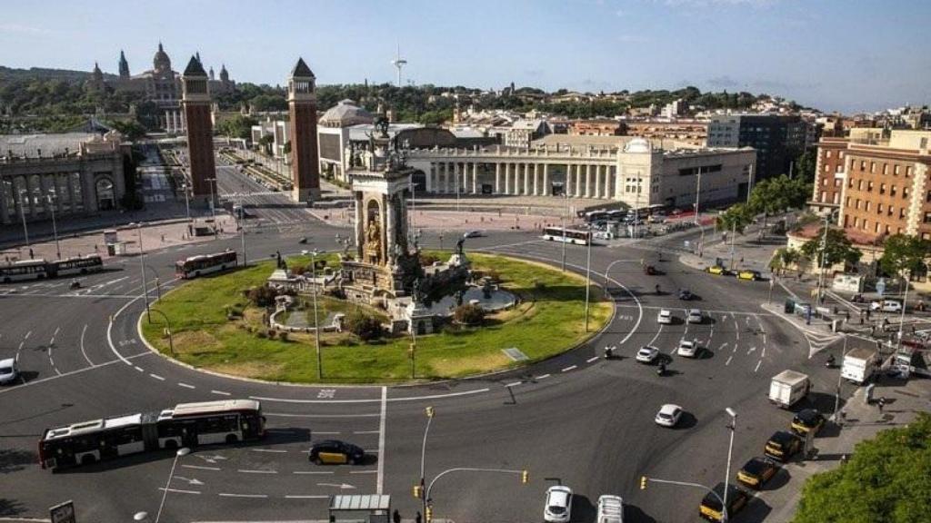 Imagen de archivo de la Plaza Espanya de Barcelona