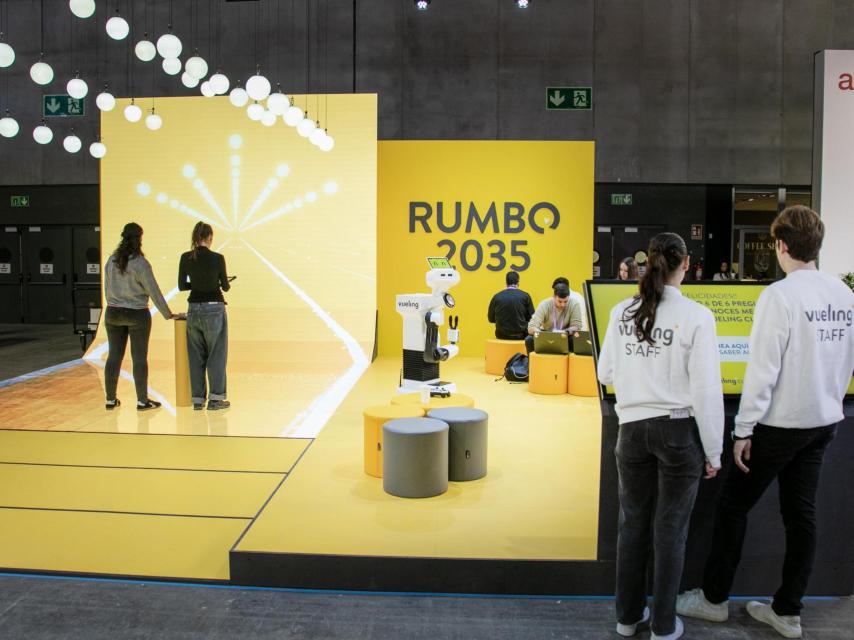 Stand de Vueling en el pavellón 4YFN del Mobile World Congress
