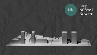 Fotomontaje del tender del proyecto con el logo del NiN