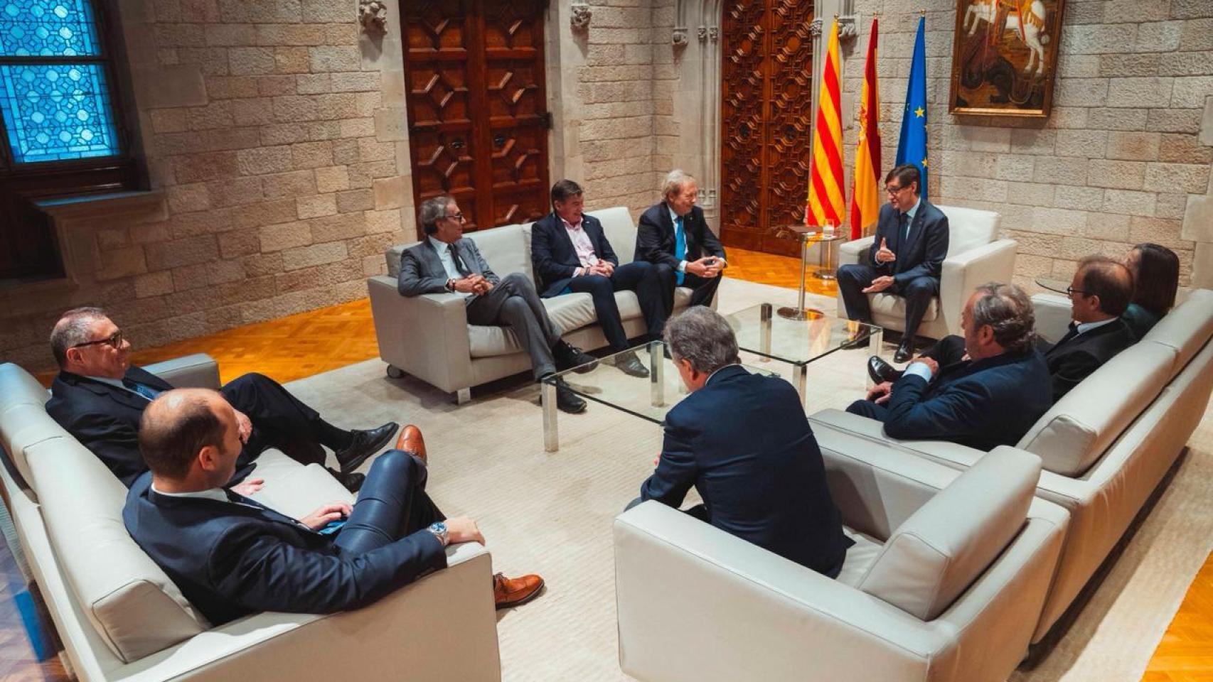 Encuentro del 'president' Salvador Illa con los representantes del grupo empresarial G-8 en el Palau de la Generalitat el 5 de marzo de 2026