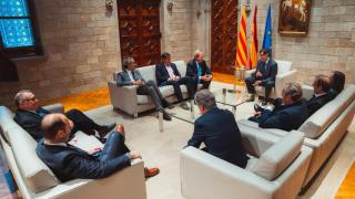 Encuentro del 'president' Salvador Illa con los representantes del grupo empresarial G-8 en el Palau de la Generalitat el 5 de marzo de 2026