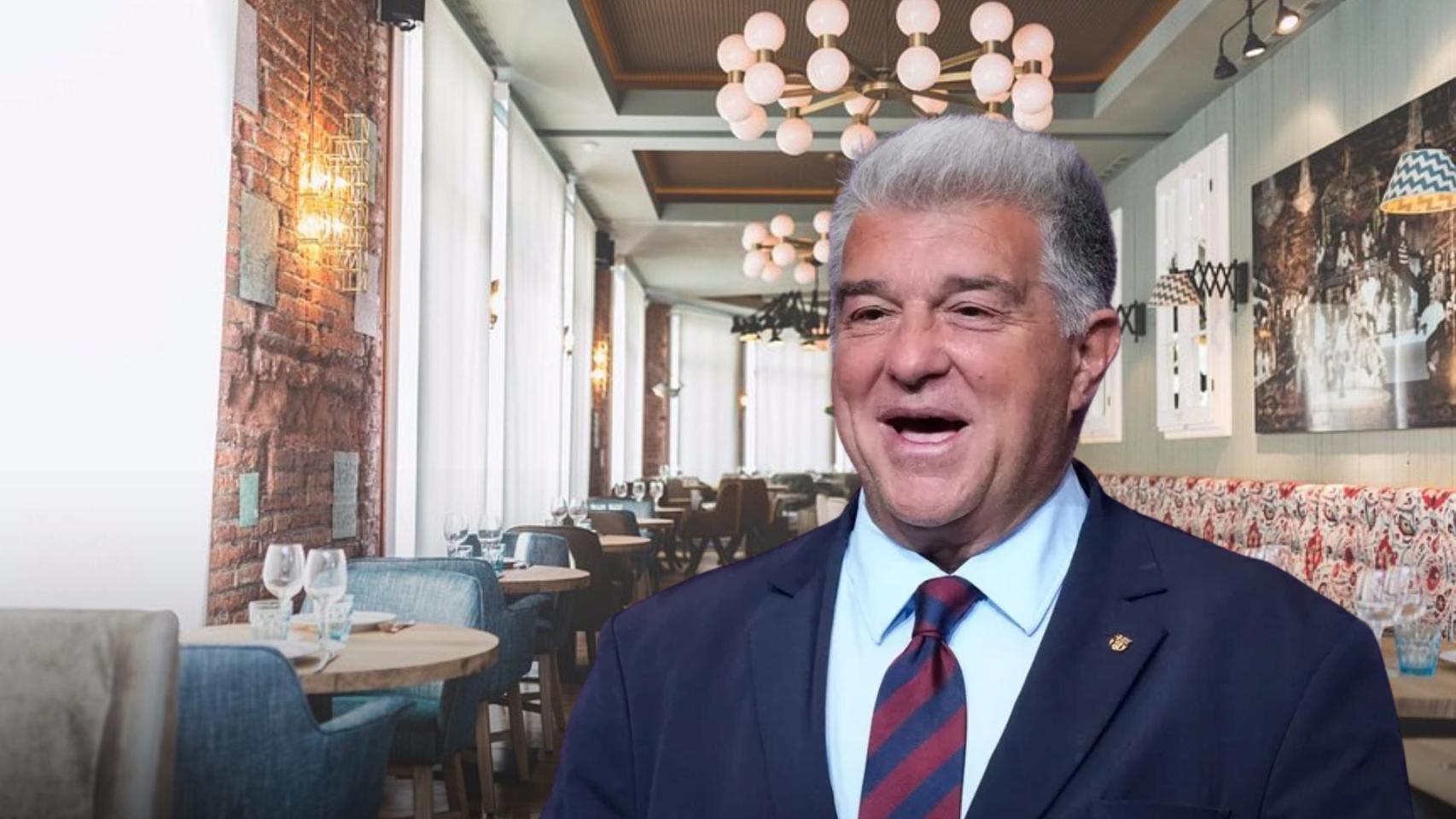 Joan Laporta con el Café Europa en un fotomontaje