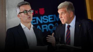 Víctor Font y Joan Laporta en un montaje