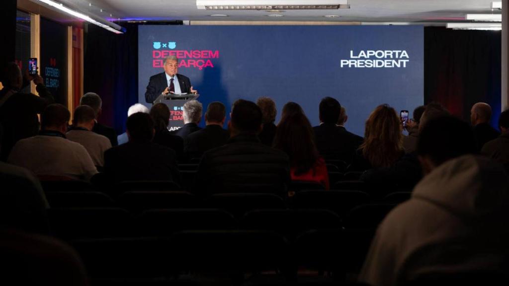 Joan Laporta en la presentació de la seva junta directiva per a les eleccions del Barça