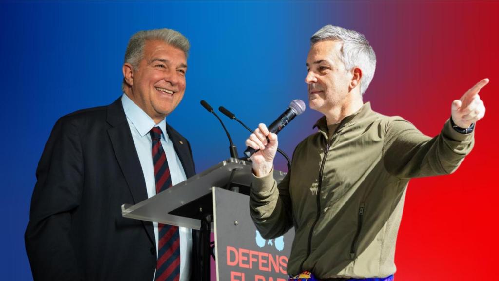 Joan Laporta i Víctor Font en un fotomuntatge