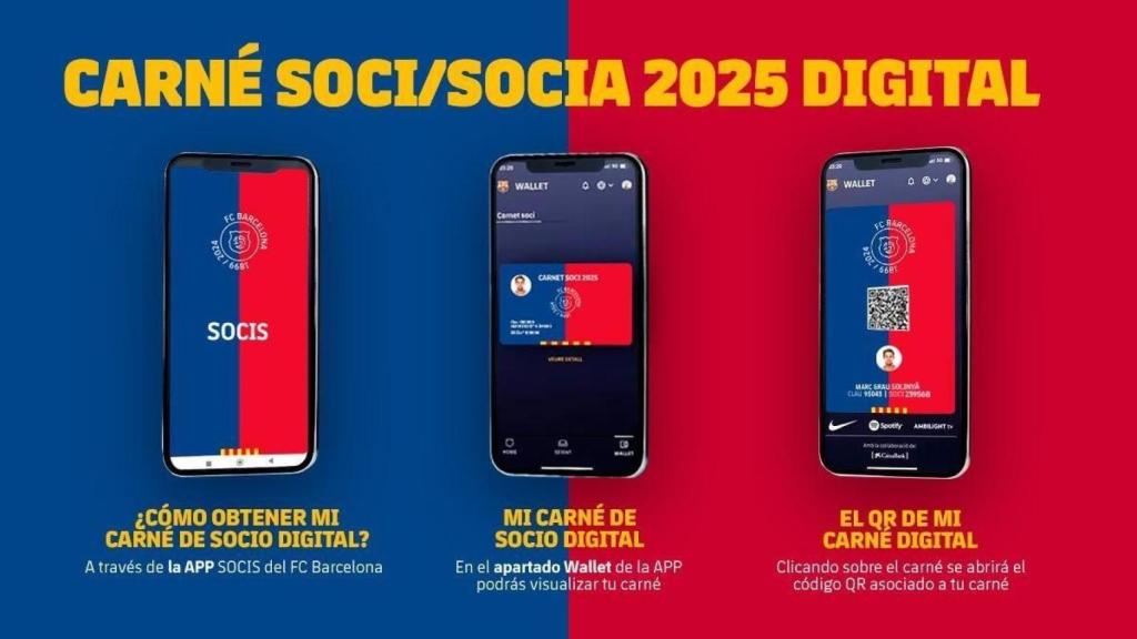 El carnet de soci digital del Barça el 2025