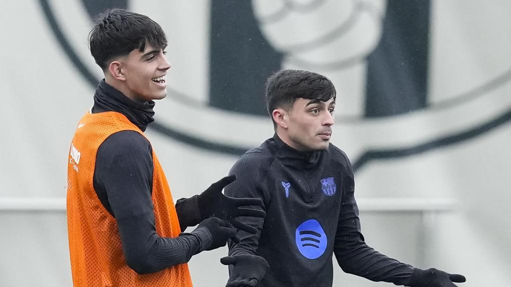 Marc Bernal y Pedri se entrenan antes del Athletic-Barça
