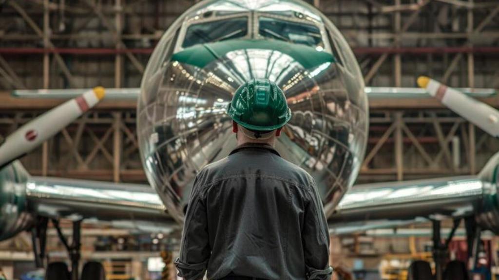 Imagen de un trabajador del sector aeronáutico