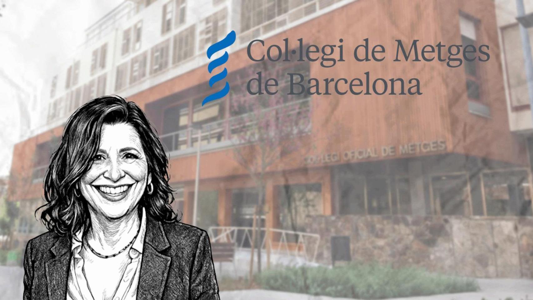 Montaje con Elvira Bisbe, la presidenta del Colegio de Médicos de Barcelona