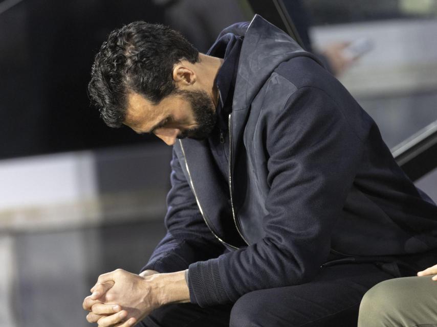 Álvaro Arbeloa, cabizbajo en el Celta-Real Madrid