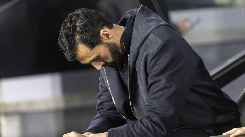 Álvaro Arbeloa, cabizbajo en el Celta-Real Madrid
