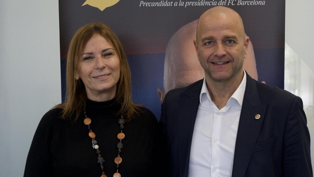 Xavi Vilajoana y Núria-Anna Salas, en un acto de precampaña electoral