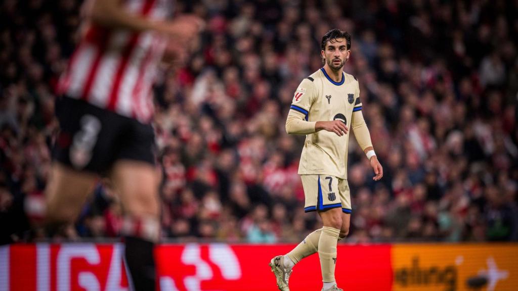 Ferran Torres, durant l'Athletic Club-Barça a San Mamés