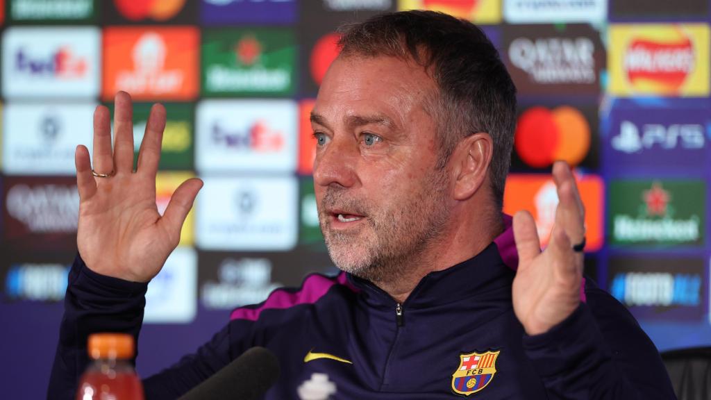 Hansi Flick, en la rueda de prensa previa al Barça-Newcastle de la Champions League