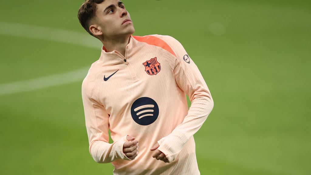 Fermín López, en l'entrenament previ al Newcastle-Barça de la Champions League