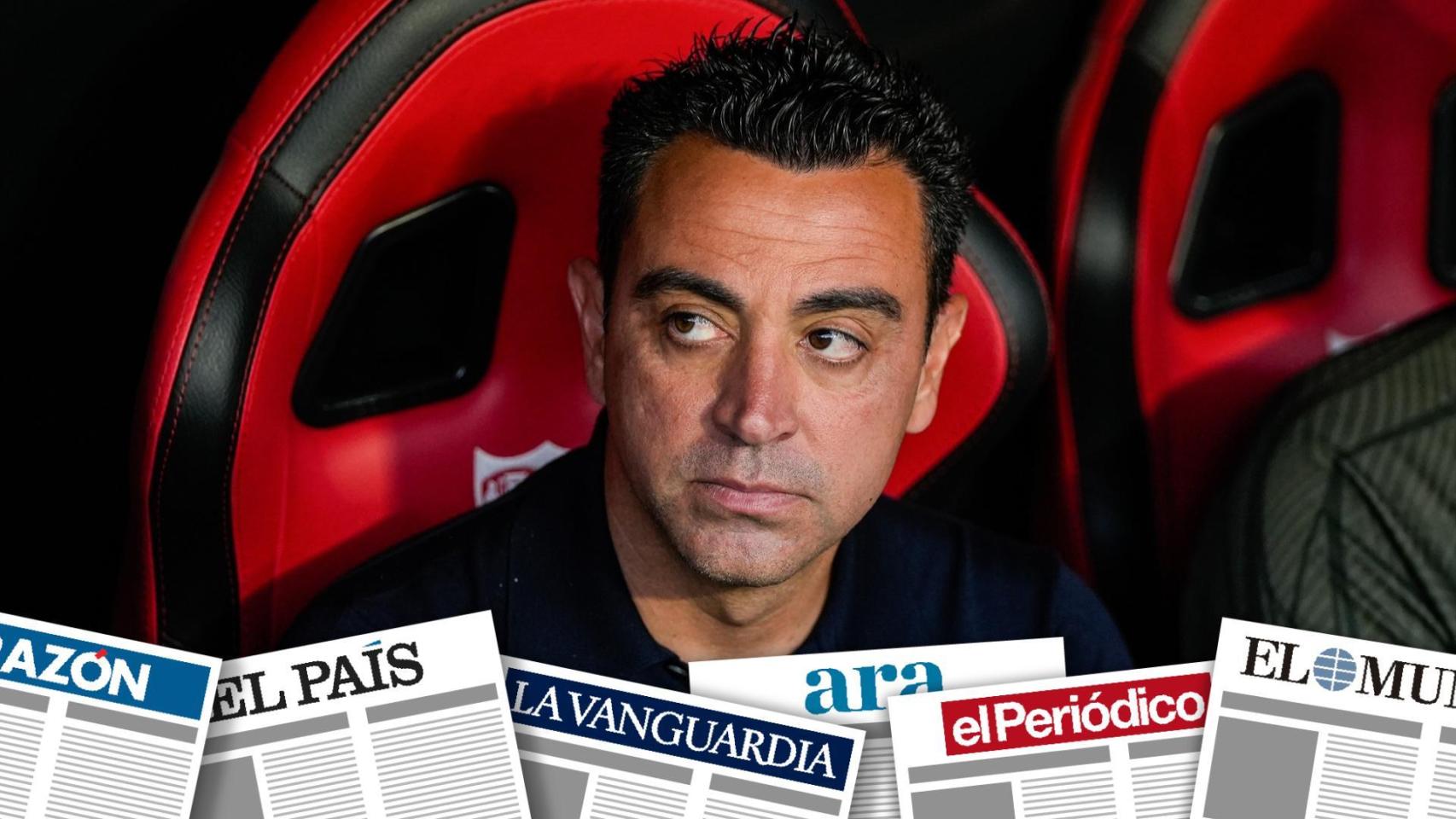 Fotomontaje con Xavi Hernández, entrenador del Barça