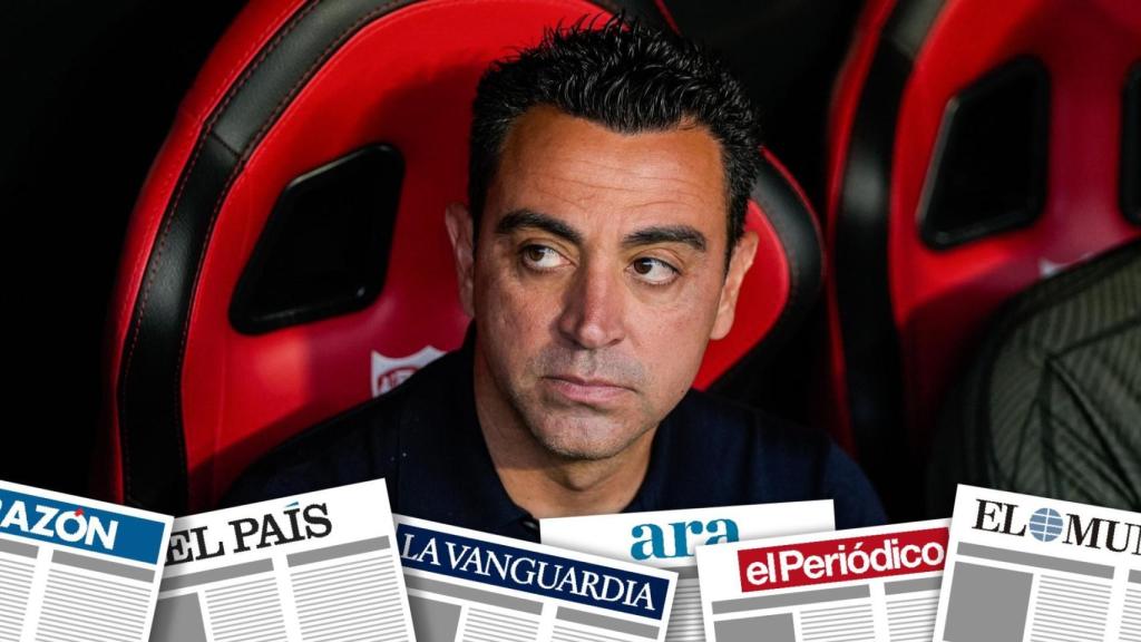 Fotomontaje con Xavi Hernández, entrenador del Barça