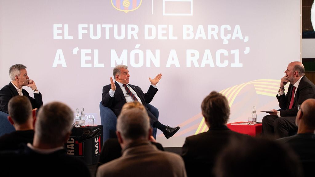 Víctor Font i Joan Laporta, en el debat moderat per Jordi Basté