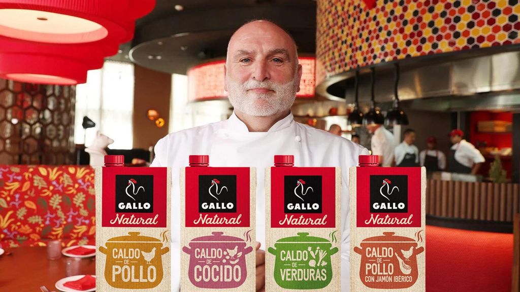 Un montaje de José Andrés con caldos de Gallo