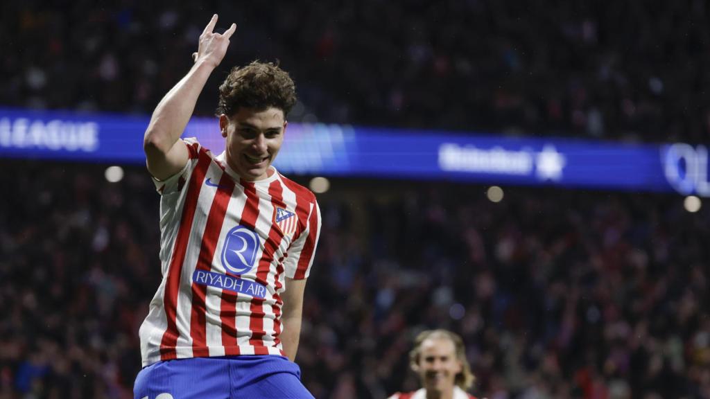 Julián Álvarez celebra un gol ante el Tottenham