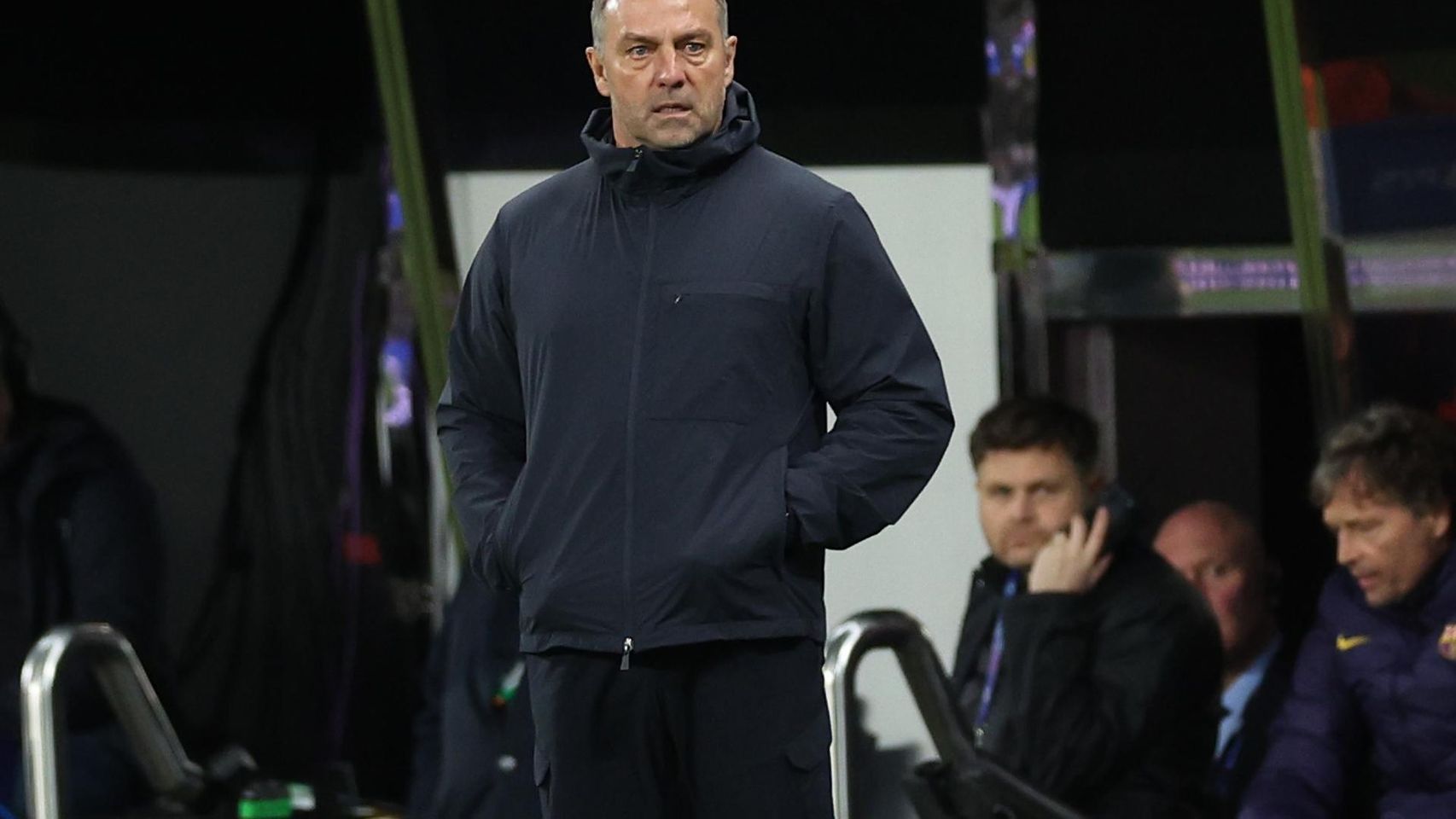 Hansi Flick, en el campo del Newcastle