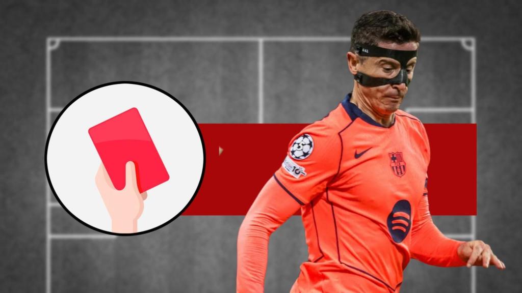 Tarjeta roja para Robert Lewandowski en el Newcastle-Barça