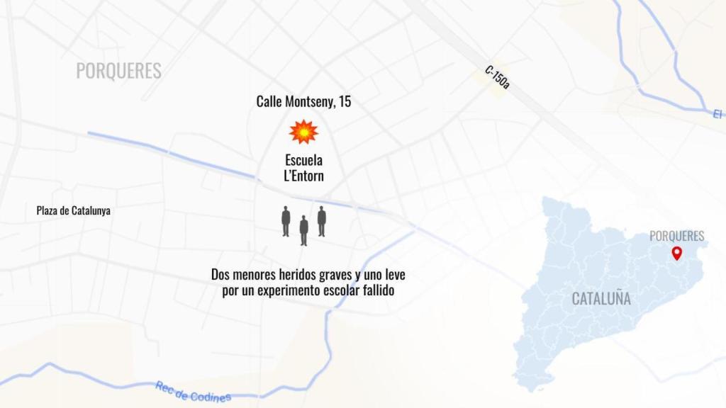 Explosió d'un experiment en una escola de Porqueres