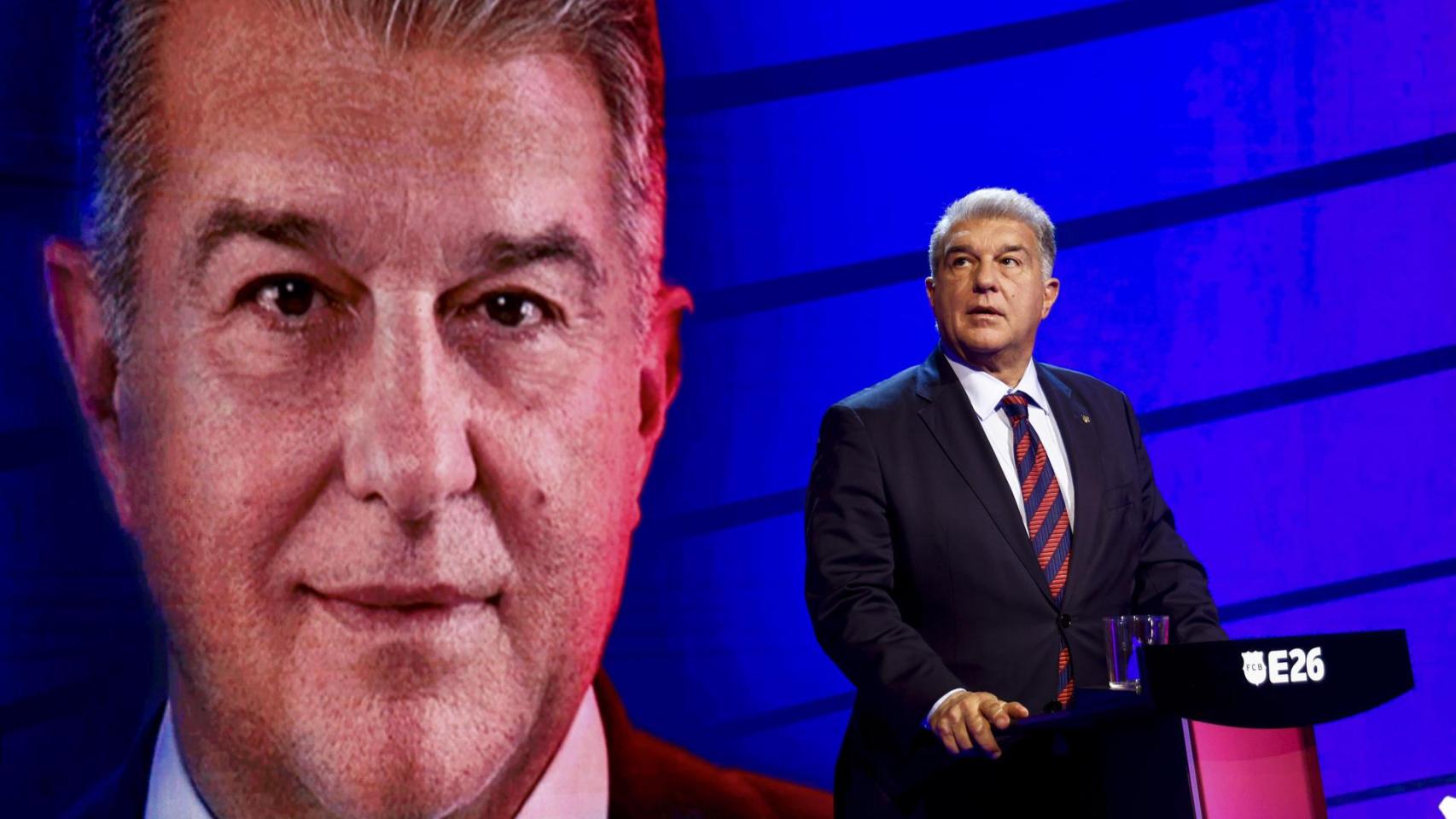 Una imagen del debate de TV3 entre Laporta y Font