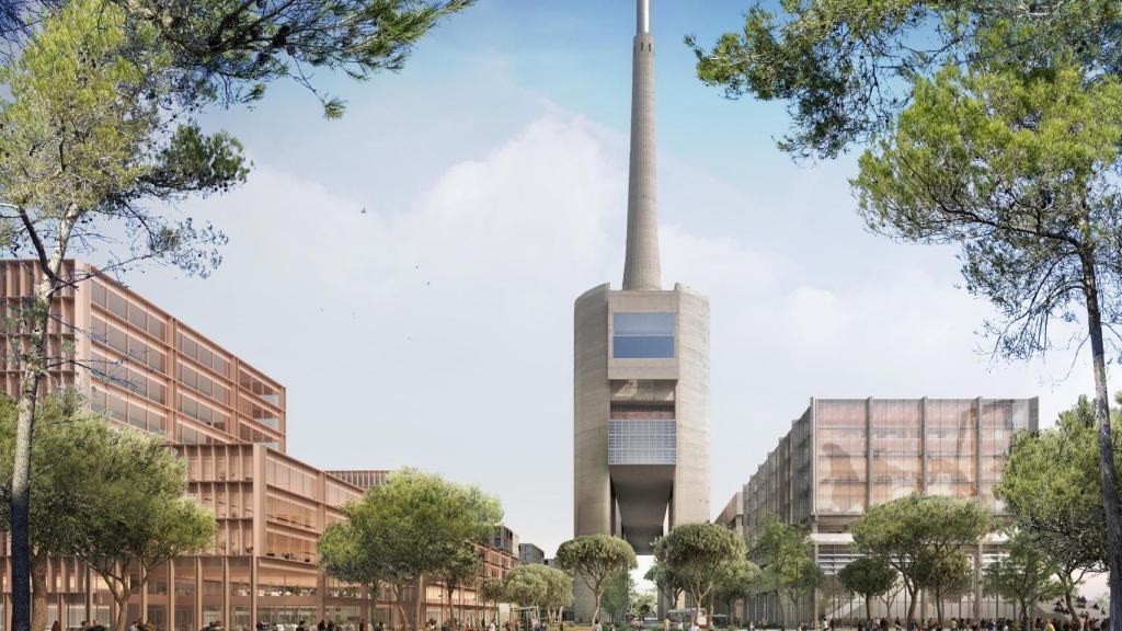 Imagen del futuro Catalunya Media City en las Tres Chimeneas de Sant Adrià de Besòs