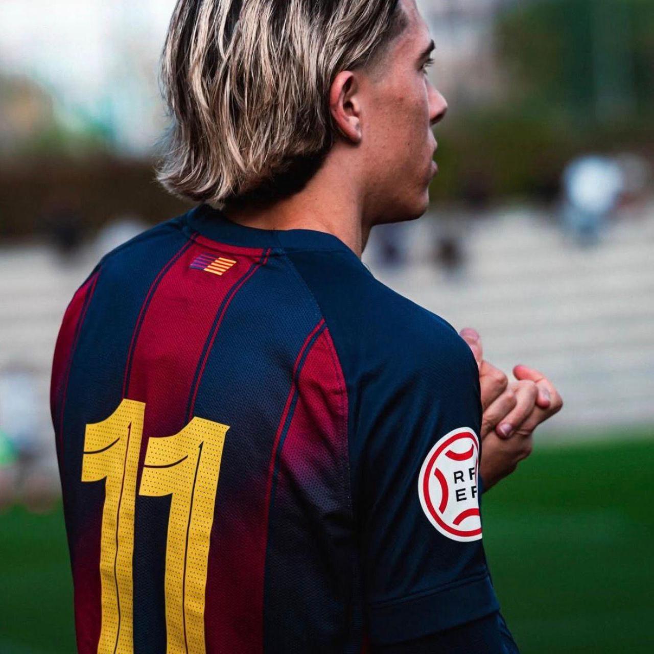 Álex González en el seu debut amb el Juvenil A del Barça