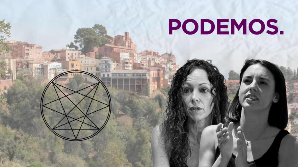 Fotomontaje de María Pozuelo e Irene Montero junto al logo de la O9A