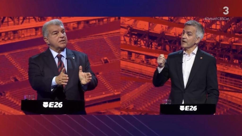 Joan Laporta i Víctor Font en el debat de TV3