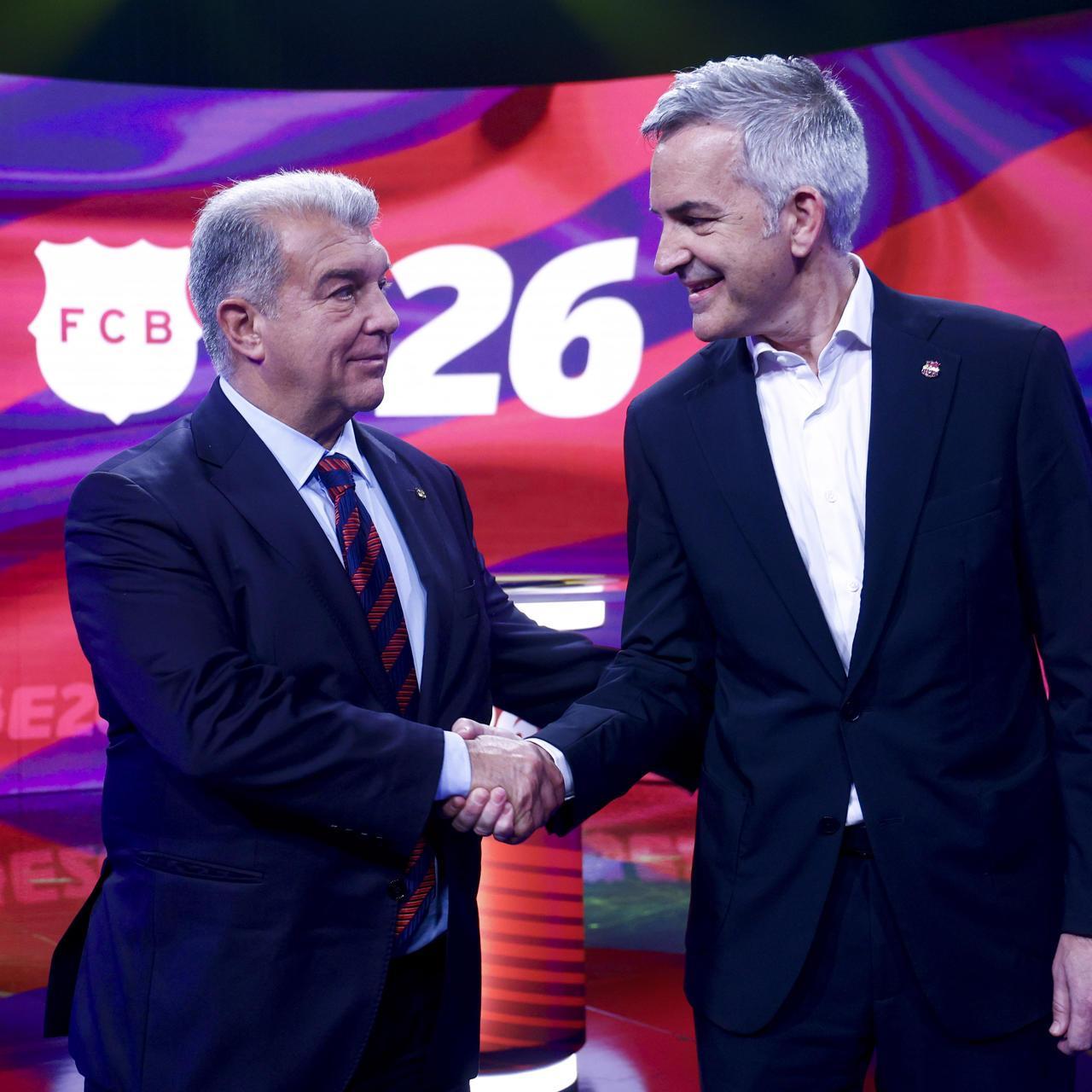 Una imatge del debat de TV3 entre Laporta i Font