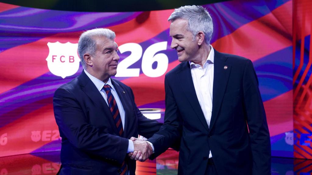 Una imagen del debate de TV3 entre Laporta y Font
