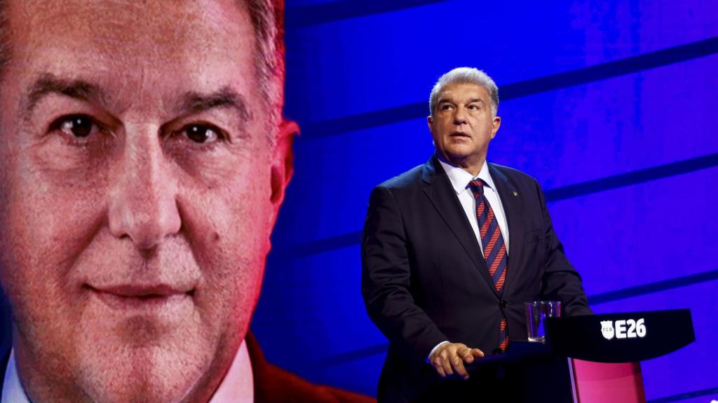Una imagen del debate de TV3 entre Laporta y Font