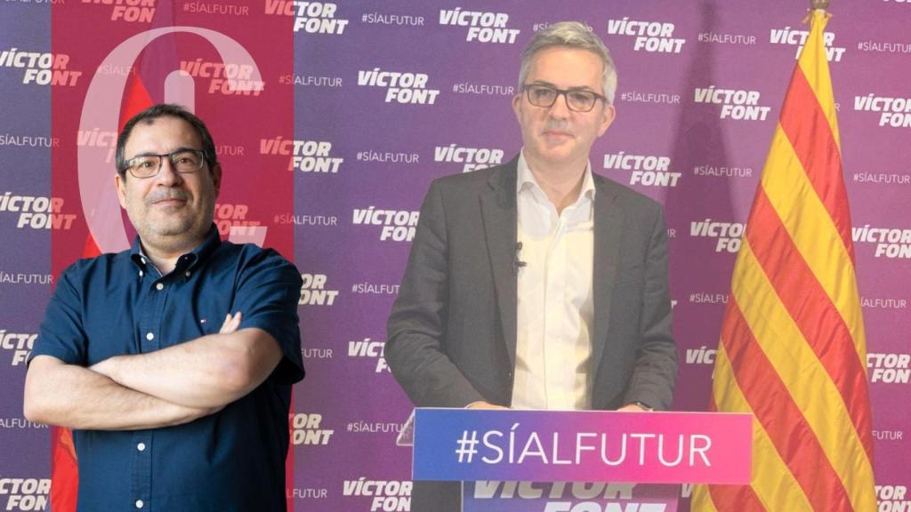 Alejandro Tercero y el candidato a la presidencia del Barça Víctor Font