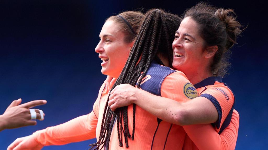El Barça Femenino celebra un gol en Riazor
