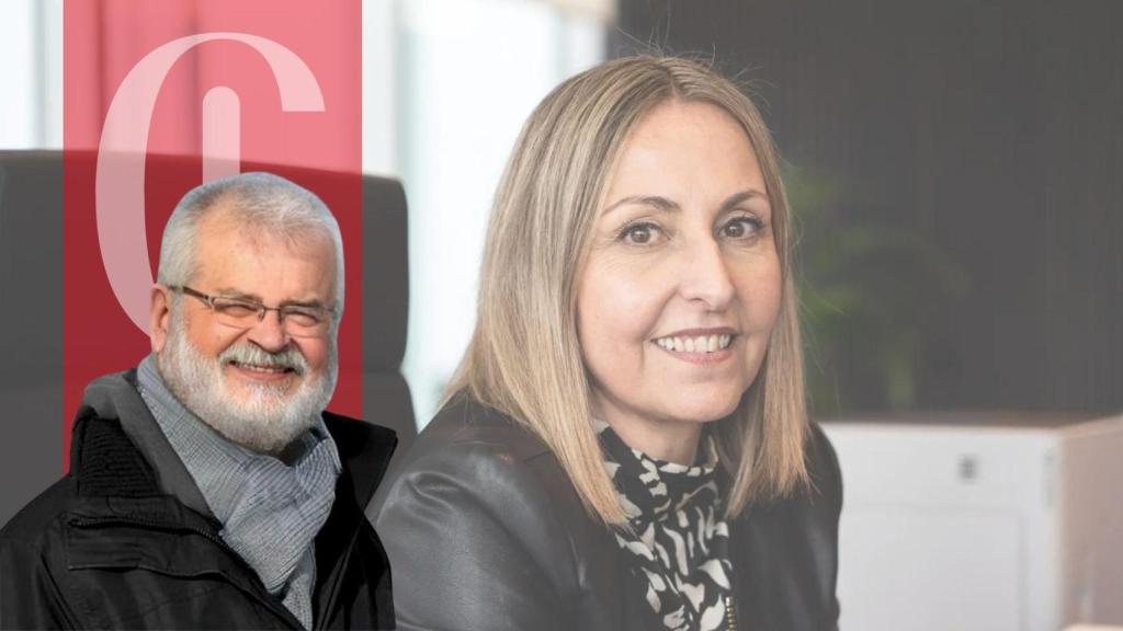 Guillem Bota, con la 'consellera' de Feminismo Eva Menor de fondo