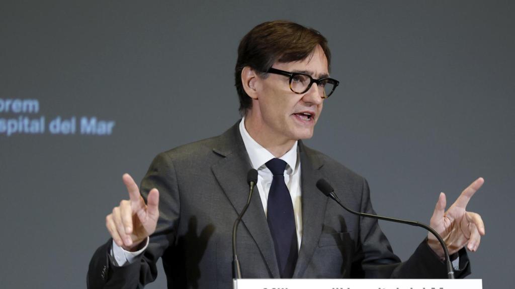 El presidente de la Generalitat, Salvador Illa, en la inauguración de la ampliación del Hospital del Mar (Barcelona) el 16 de marzo de 2026