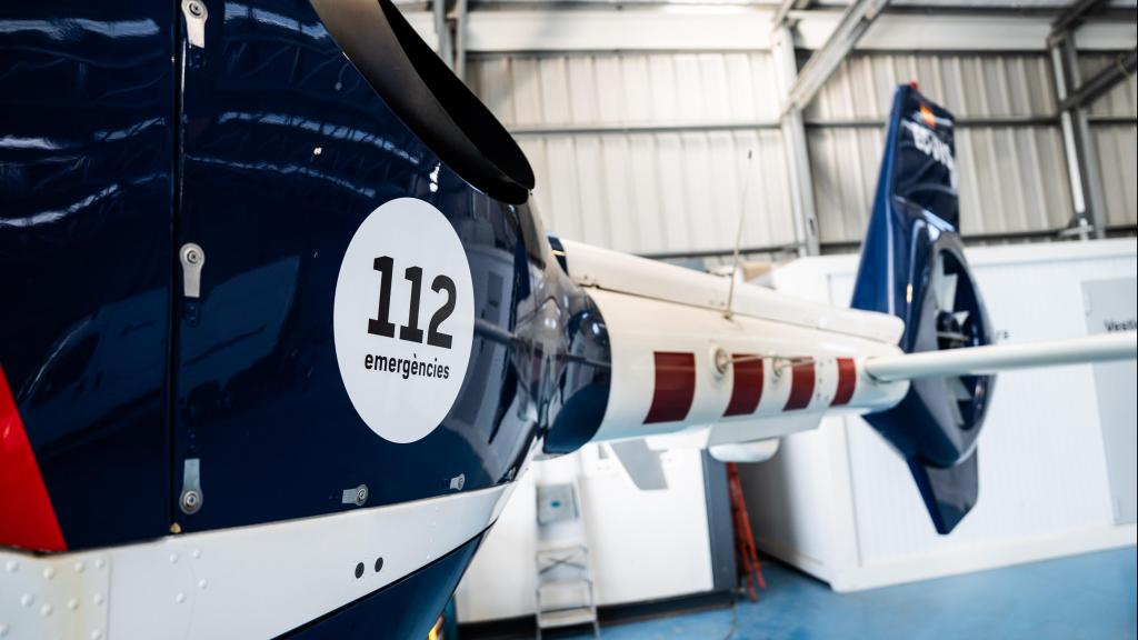 Part del darrere de l'helicòpter dels Mossos d'Esquadra