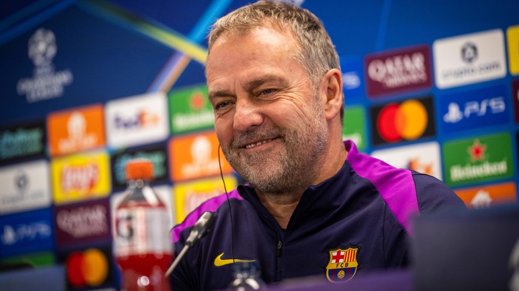 Hansi Flick en la rueda de prensa previa al Barça-Newcastle