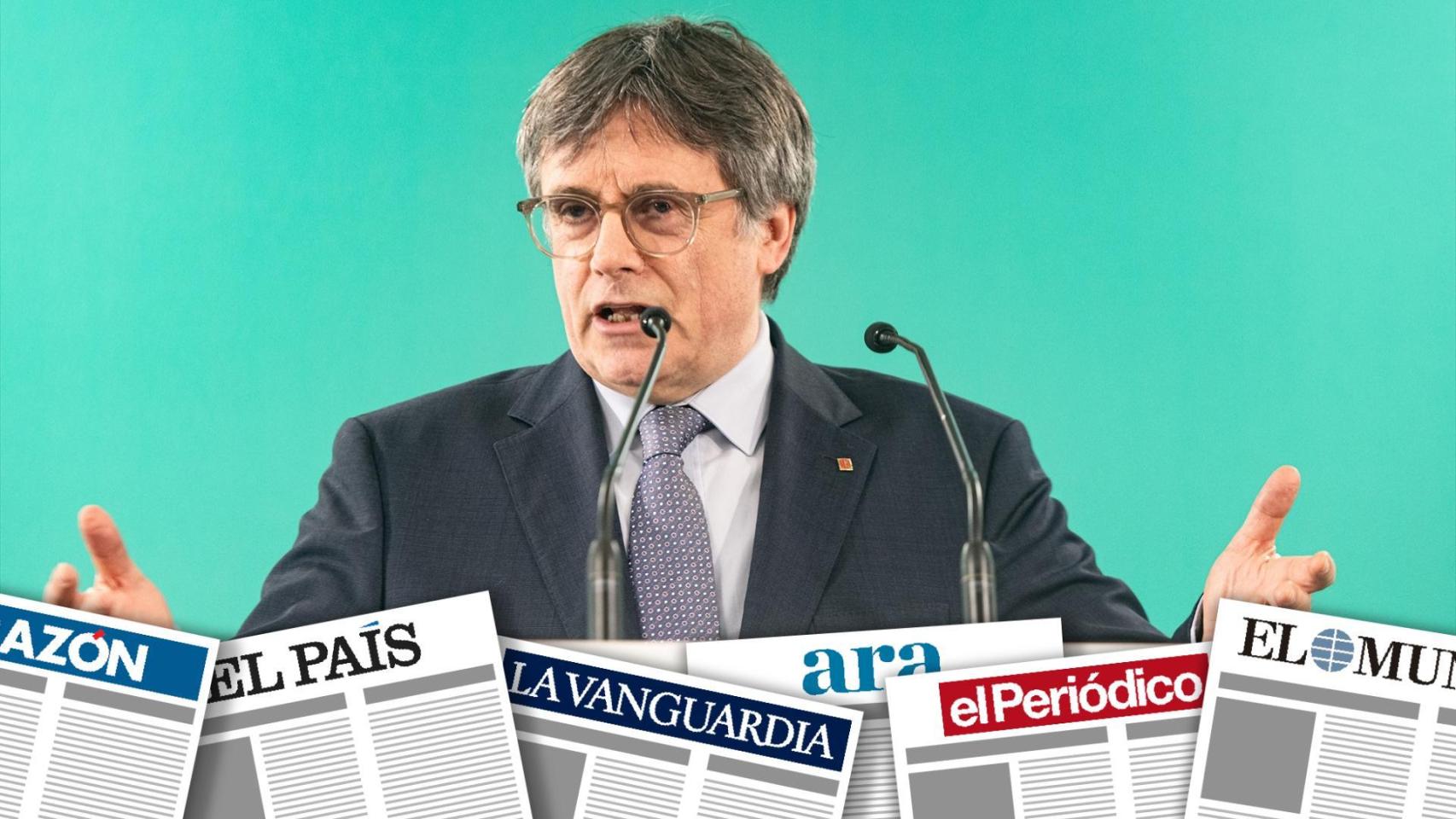Montaje de primeras planas con Carles Puigdemont