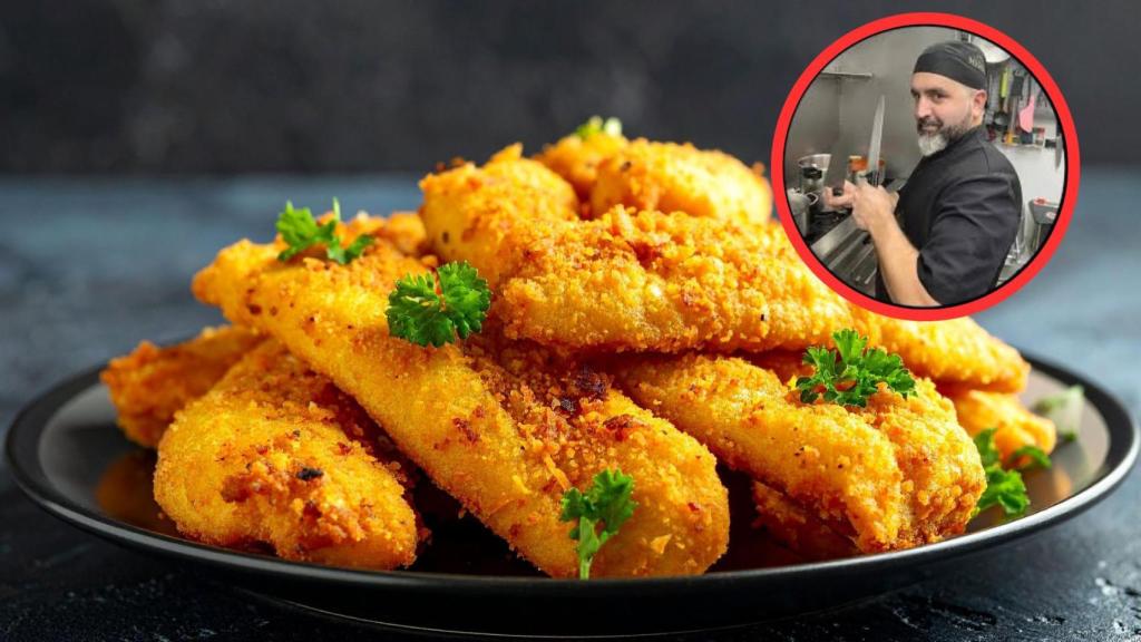 Miguel Ángel y pescado frito
