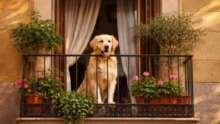 Perro en la terraza / Seguros Atocha