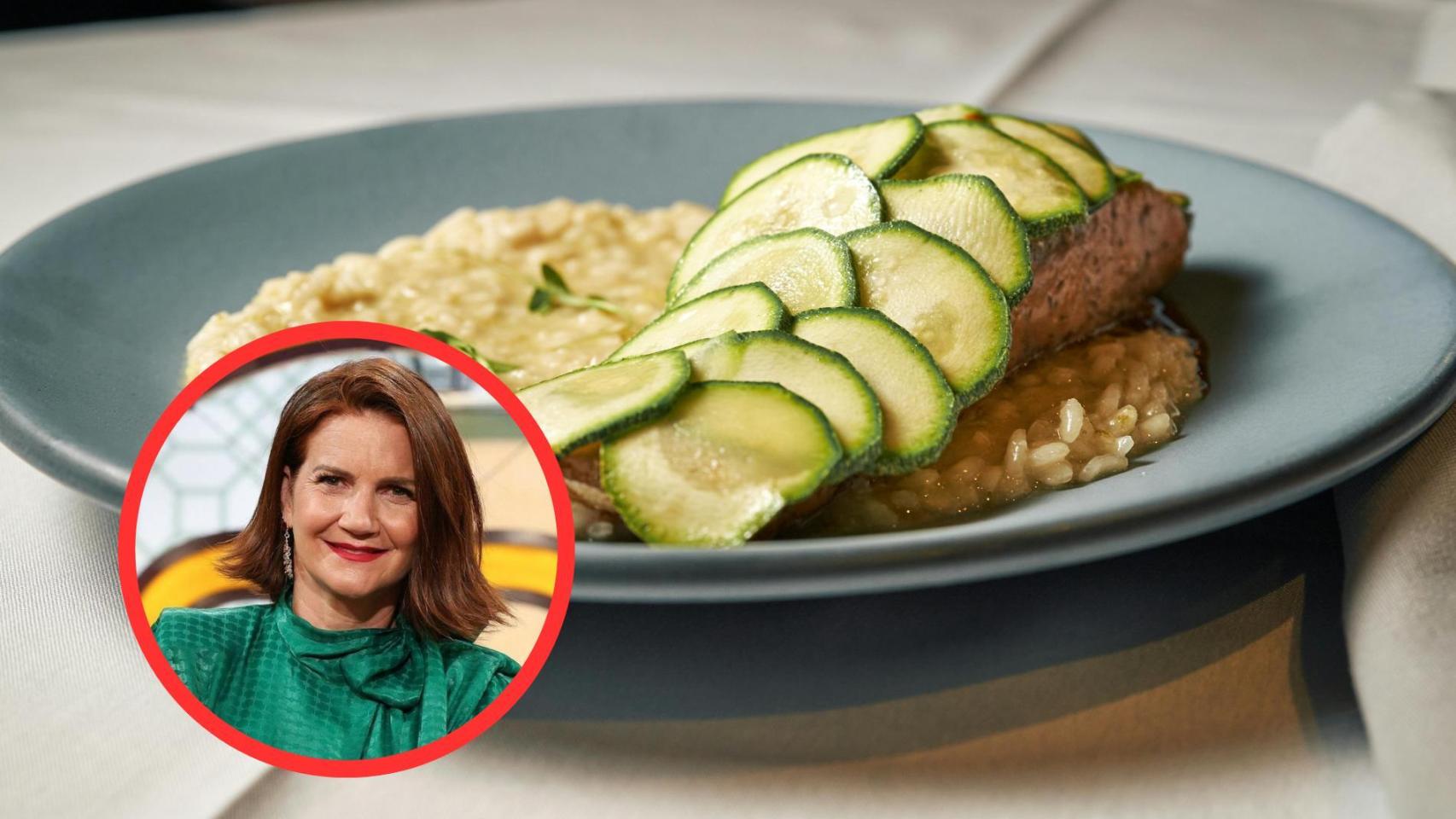 Samantha Vallejo-Nágera y plato de calabacines