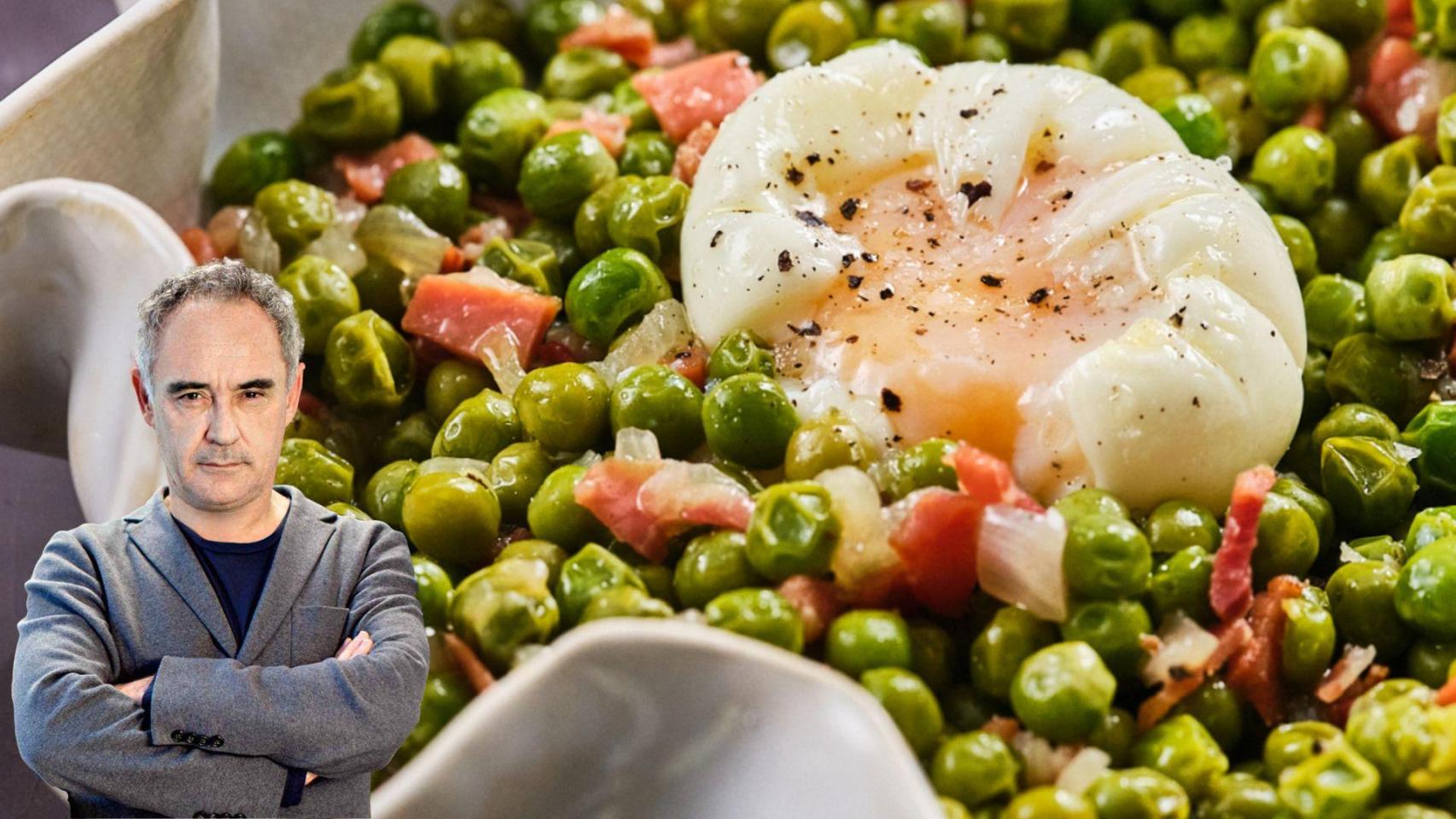 Montaje de guisantes y Ferran Adrià / CG